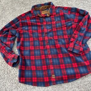 Venado Plaid‎ Flannel Shirt Jacket Heavyweight Red Blue Men Size 2XL